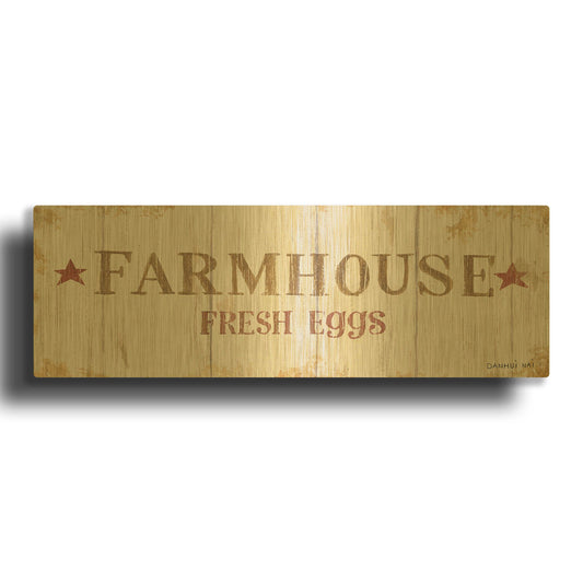 'Farm Patchwork XVI' By Danhui Nai Gold Metal Wall Art