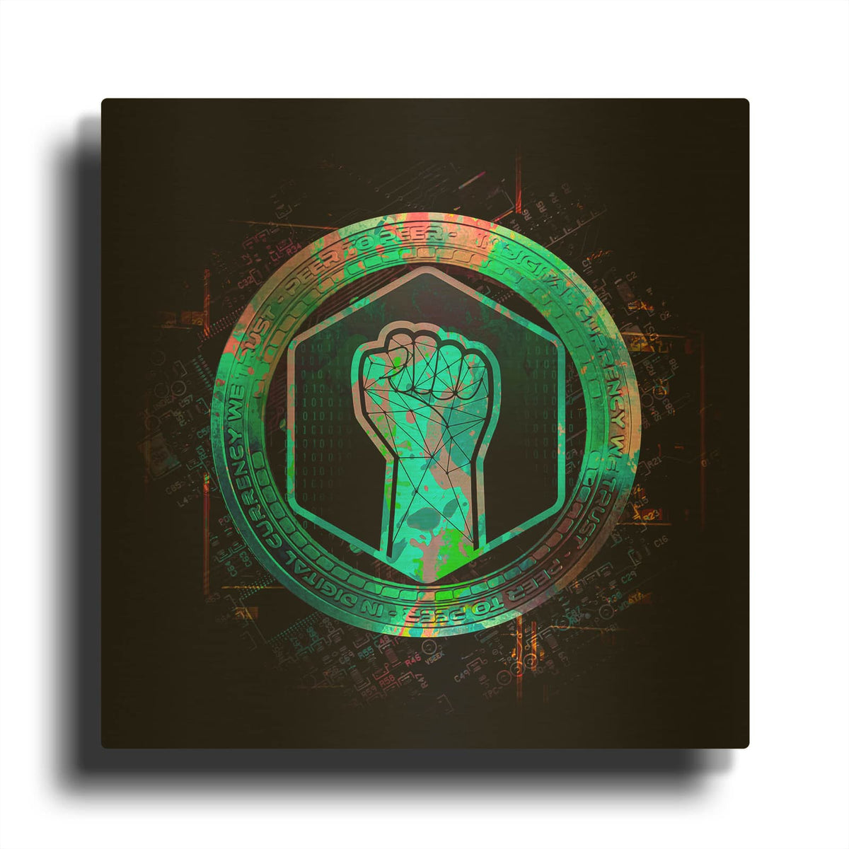 'Metahero Crypto' By Epic Portfolio Gold Metal Wall Art