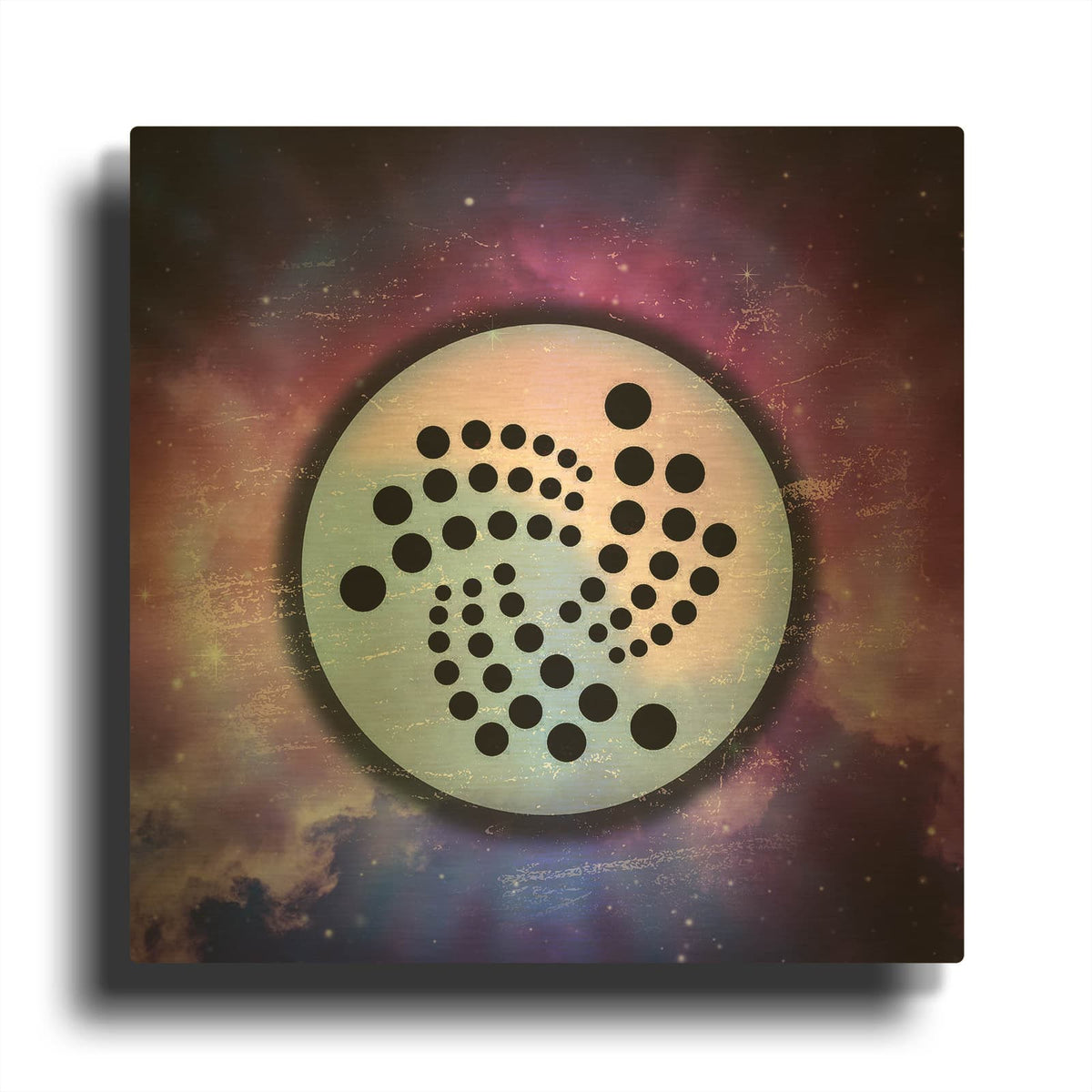 'IOTA Crypto Universe' By Epic Portfolio Gold Metal Wall Art