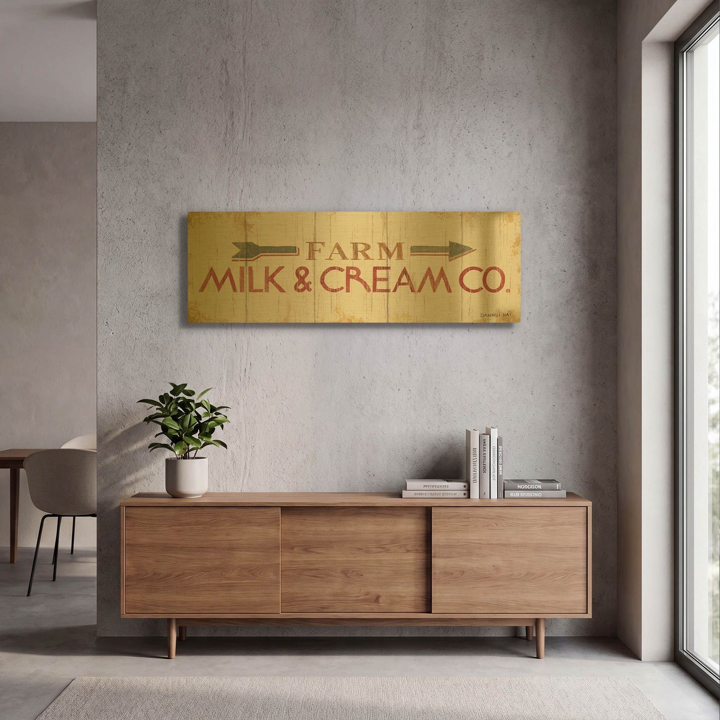 'Farm Patchwork XIII' By Danhui Nai Gold Metal Wall Art