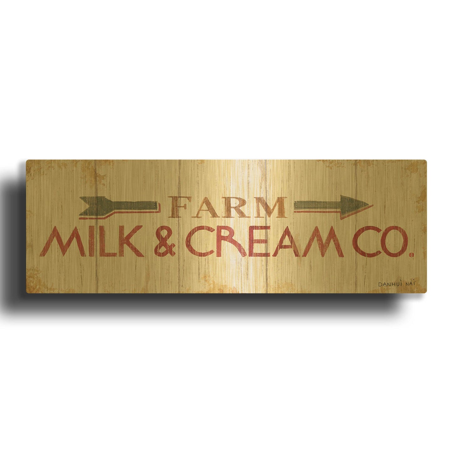 'Farm Patchwork XIII' By Danhui Nai Gold Metal Wall Art