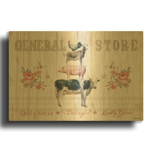 'Farm Patchwork I' By Danhui Nai Gold Metal Wall Art
