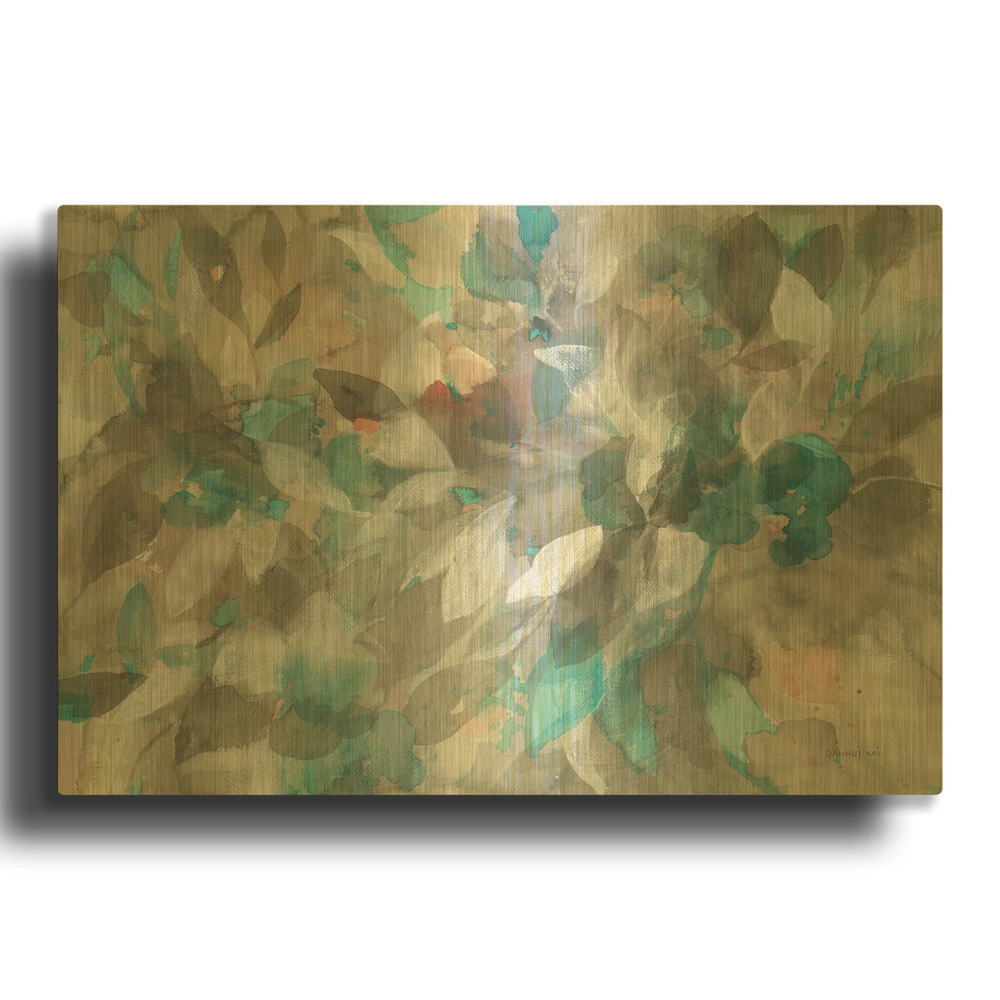 'Abstract Nature' By Danhui Nai Gold Metal Wall Art