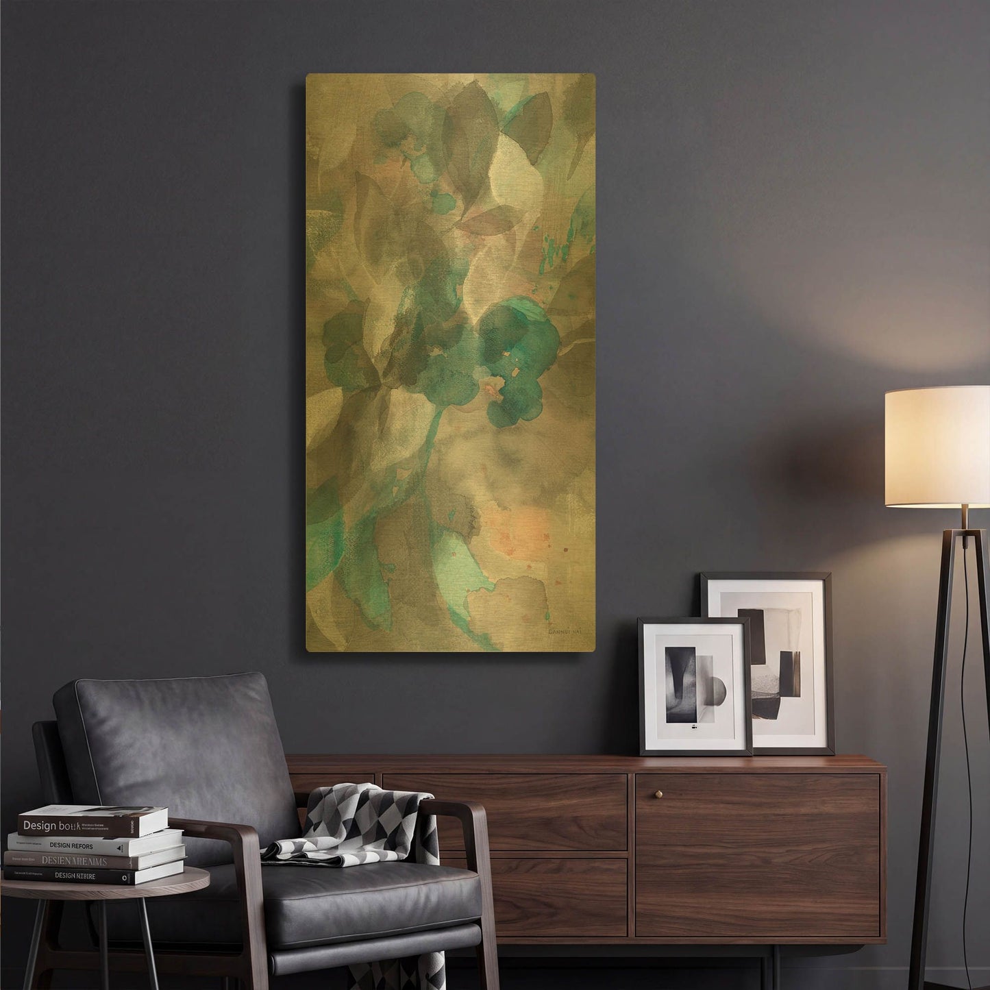 'Abstract Nature III' By Danhui Nai Gold Metal Wall Art