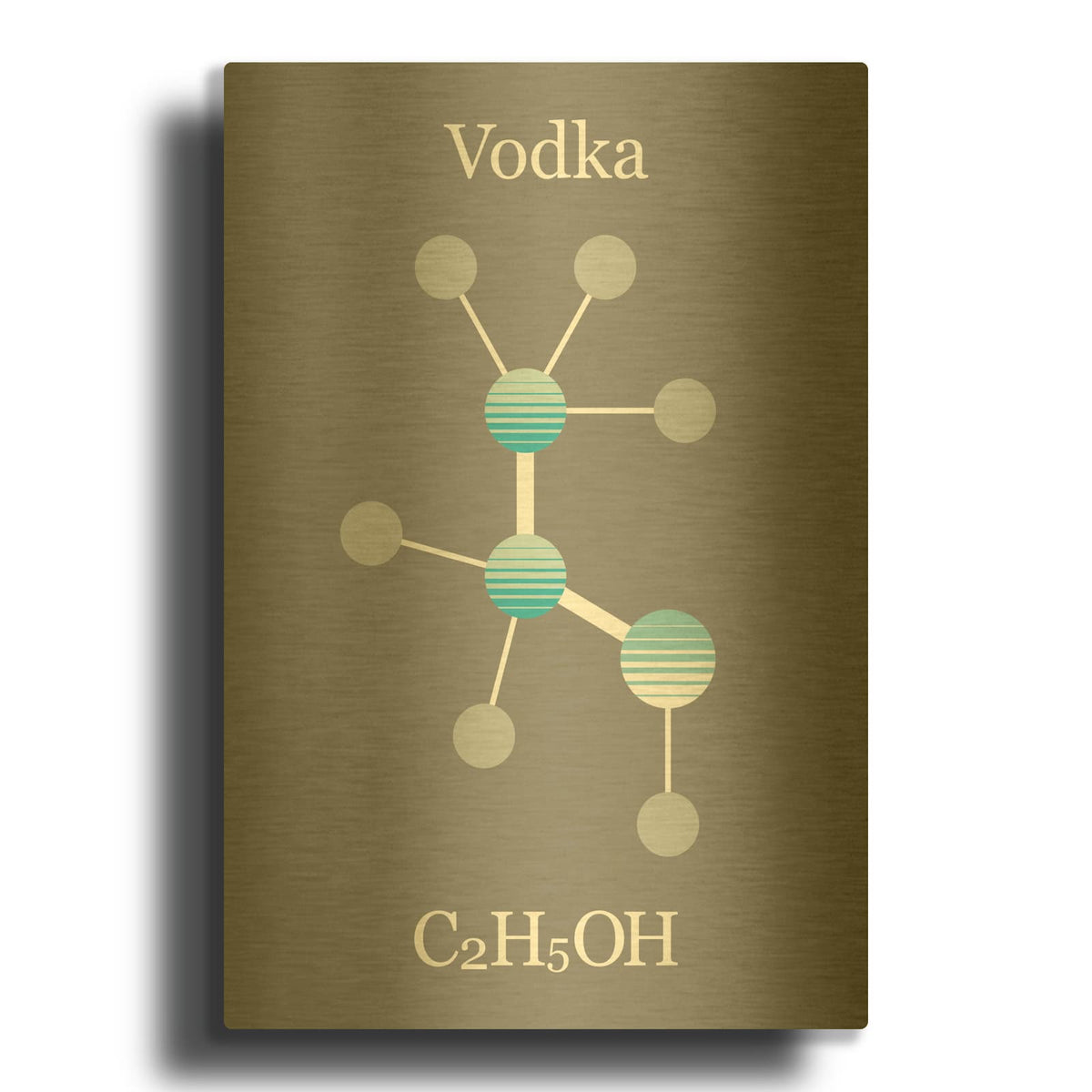 'Vodka Molecule' By Maxim Gold Metal Wall Art