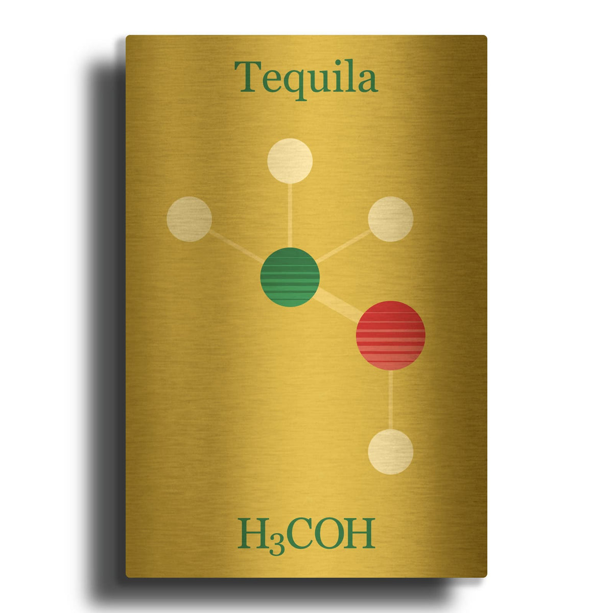 'Tequila Molecule' By Maxim Gold Metal Wall Art