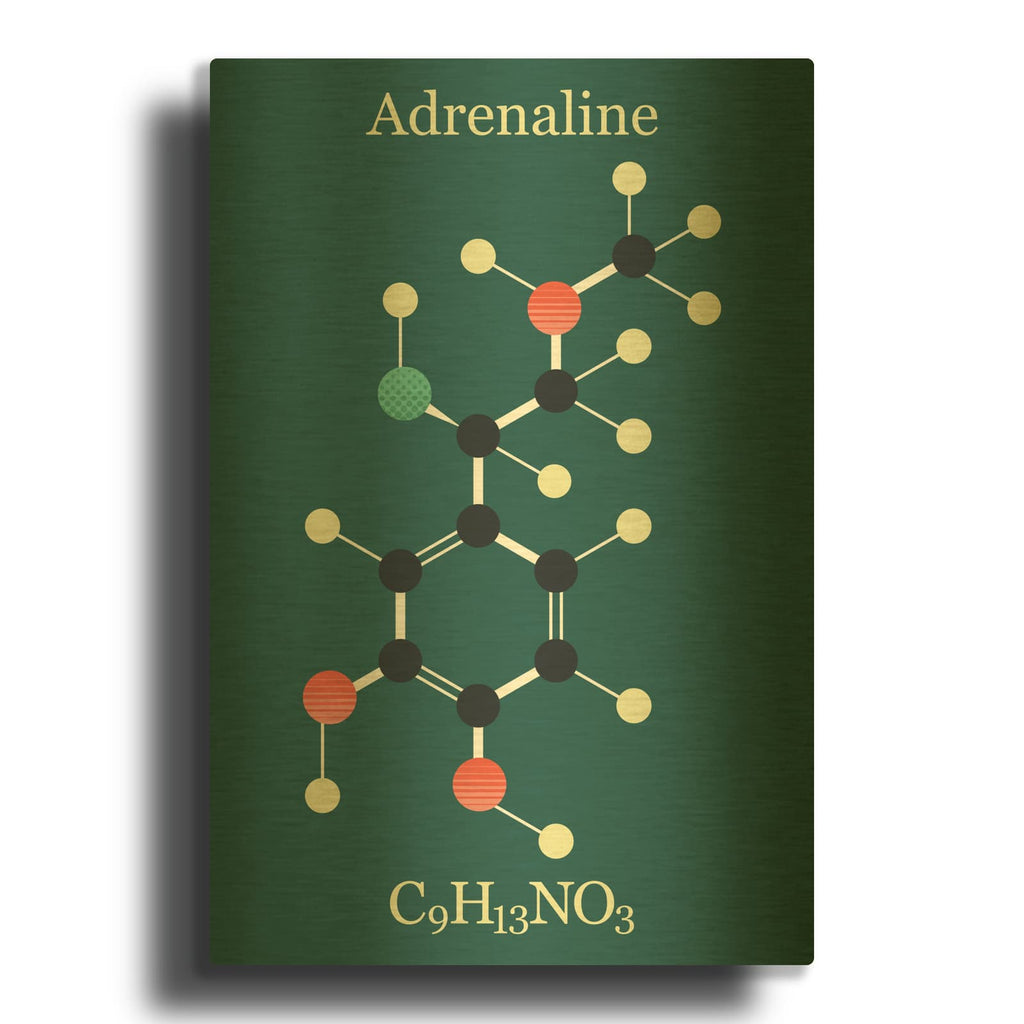 'Adrenaline Molecule I' By Maxim Gold Metal Wall Art