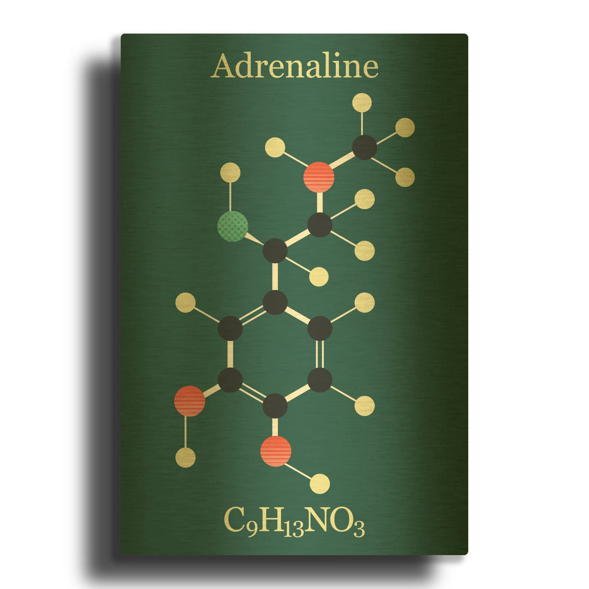 'Adrenaline Molecule I' By Maxim Gold Metal Wall Art