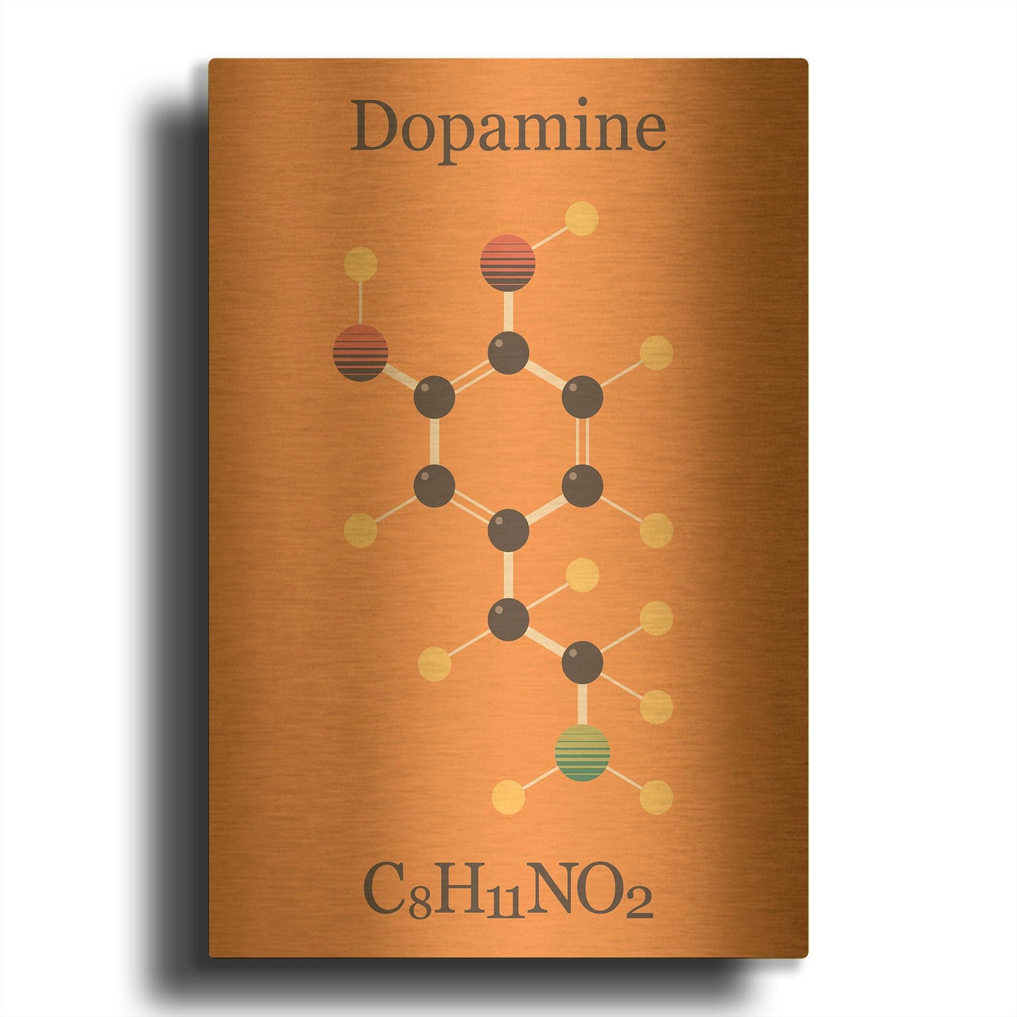 'Peace Or Dopamine Molecule I' By Maxim Gold Metal Wall Art