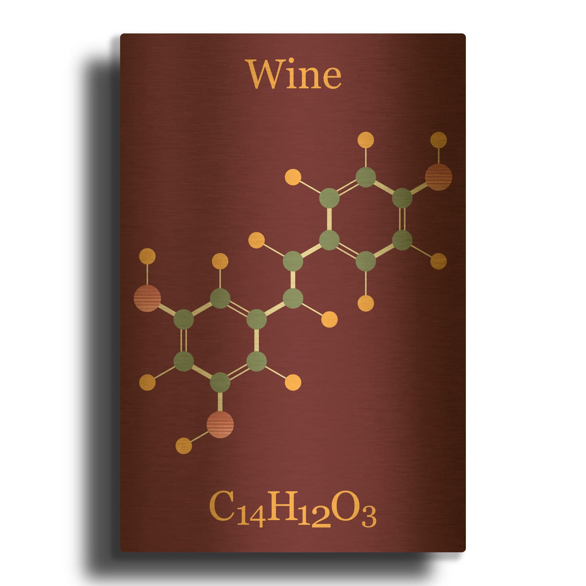 'Wine Molecule' By Maxim Gold Metal Wall Art
