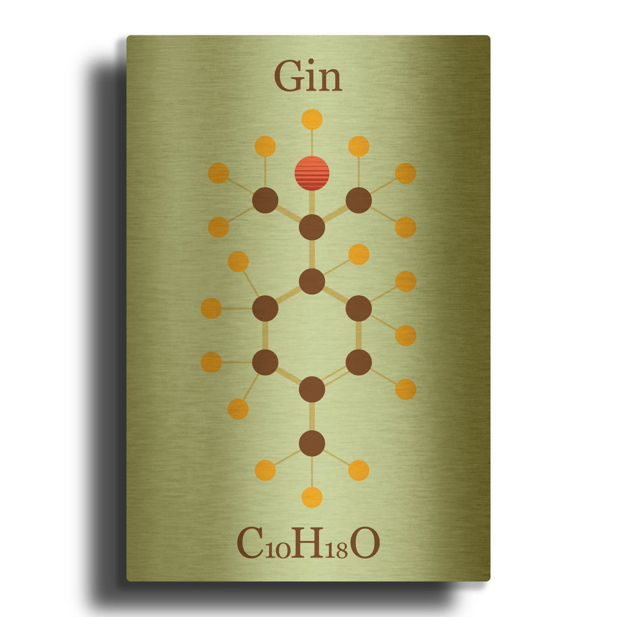 'Gin Molecule' By Maxim Gold Metal Wall Art