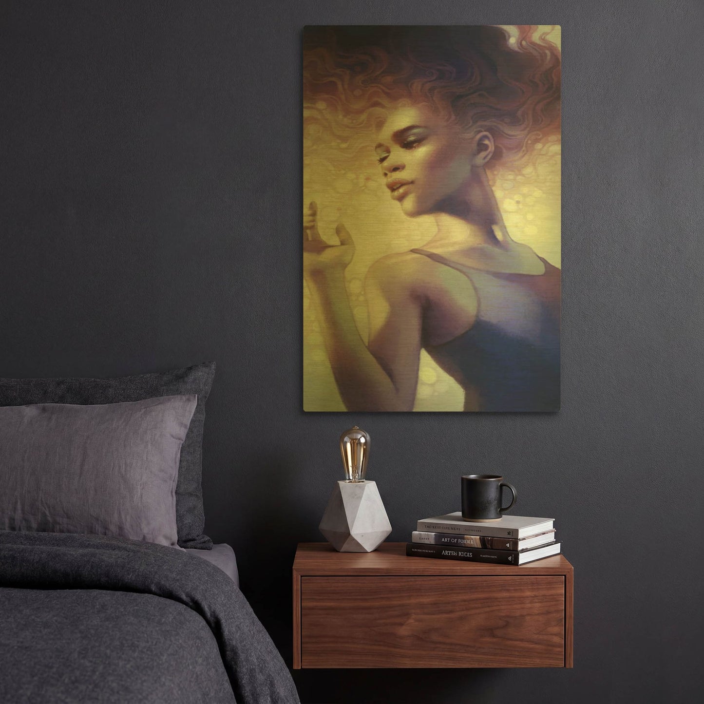 'Bead' By Anna Dittman Gold Metal Wall Art