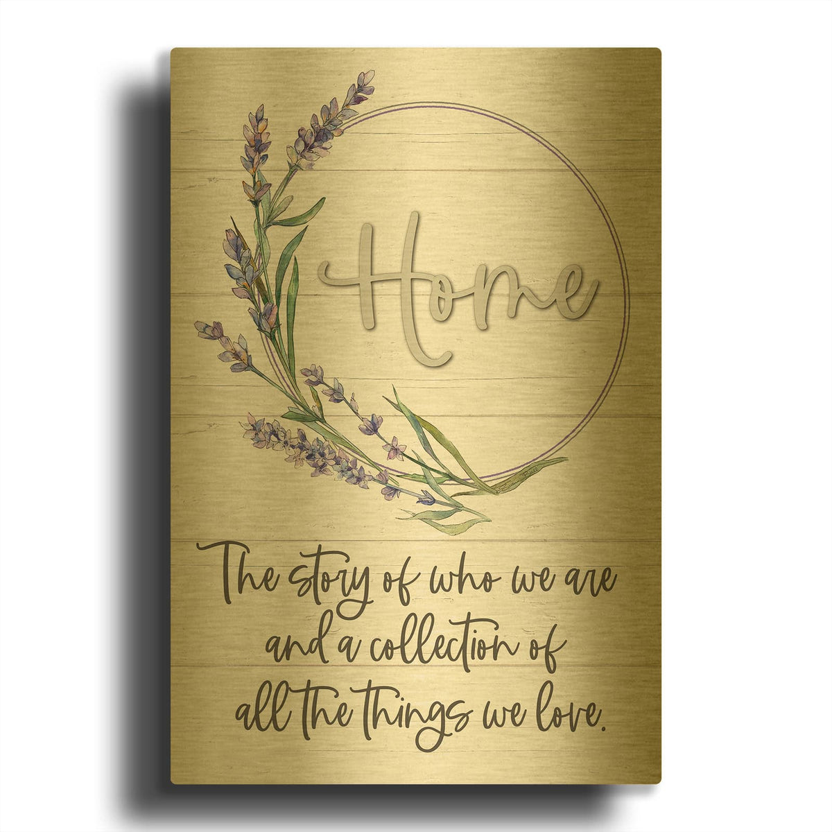 'Home' By Susie Boyer Gold Metal Wall Art