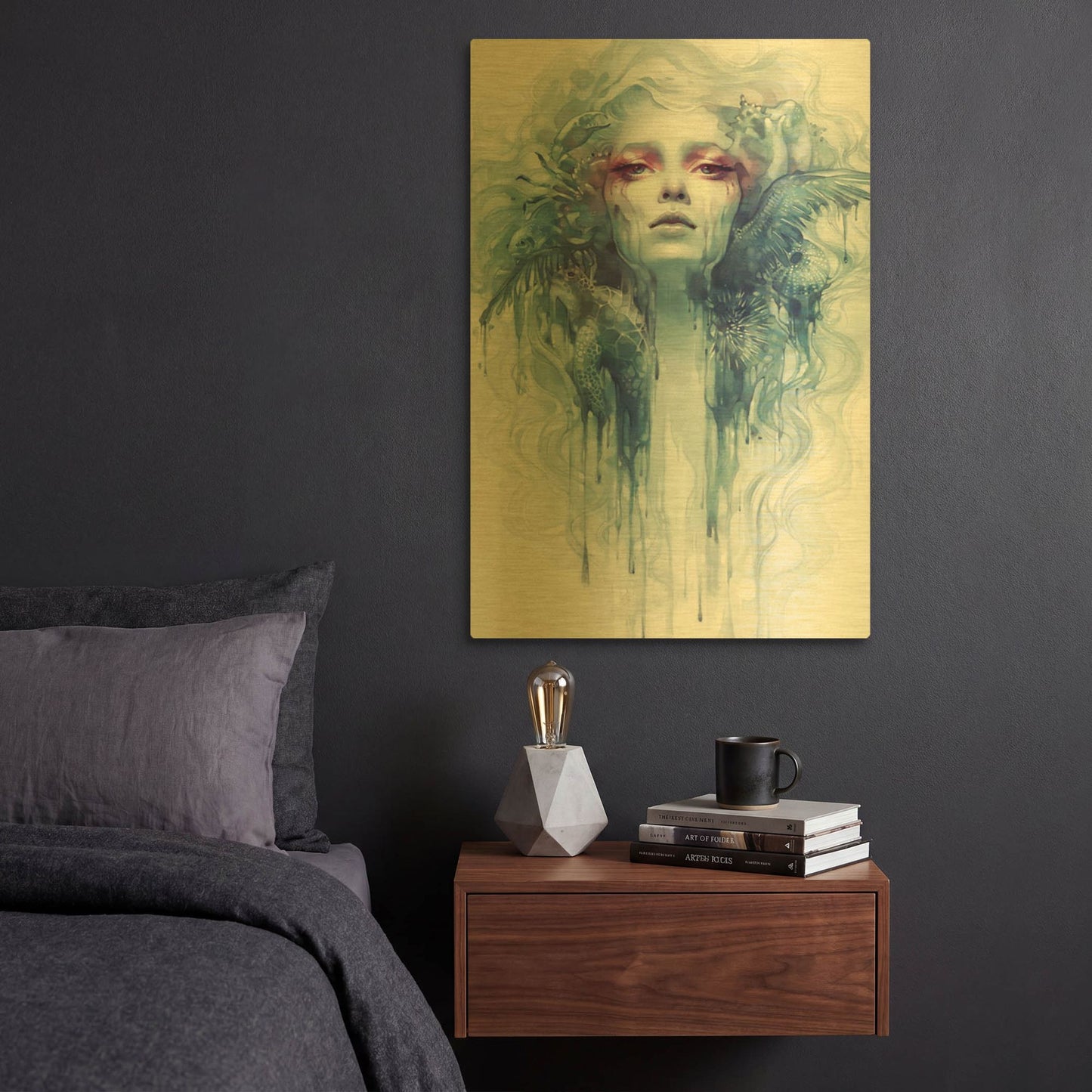 'Oil' By Anna Dittman Gold Metal Wall Art