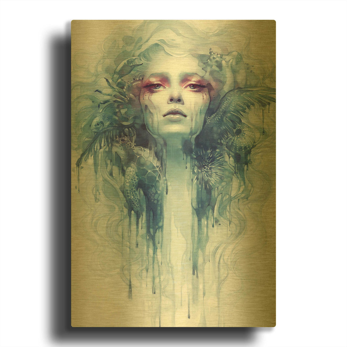 'Oil' By Anna Dittman Gold Metal Wall Art