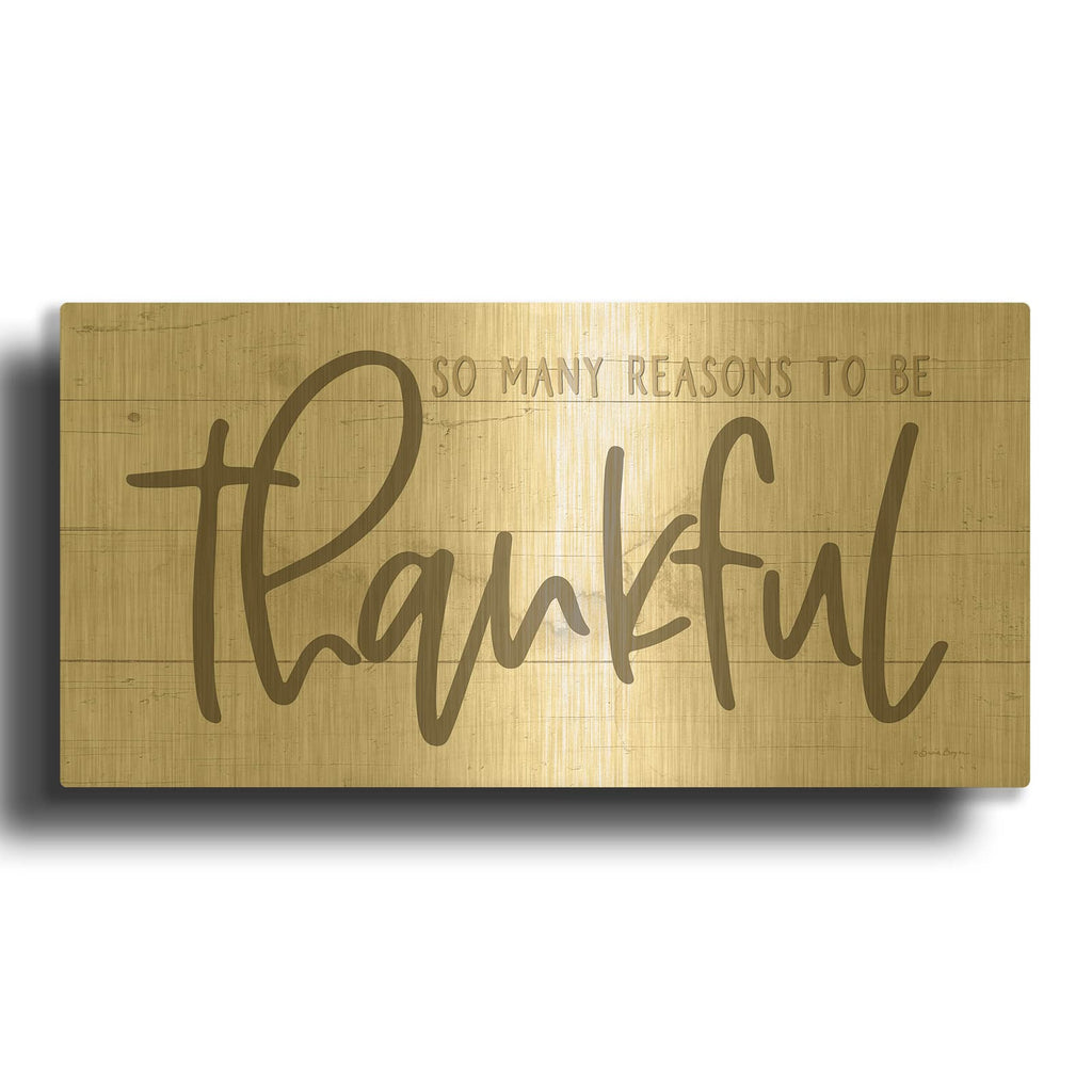 'So Many Reasons To Be Thankful' By Susie Boyer Gold Metal Wall Art