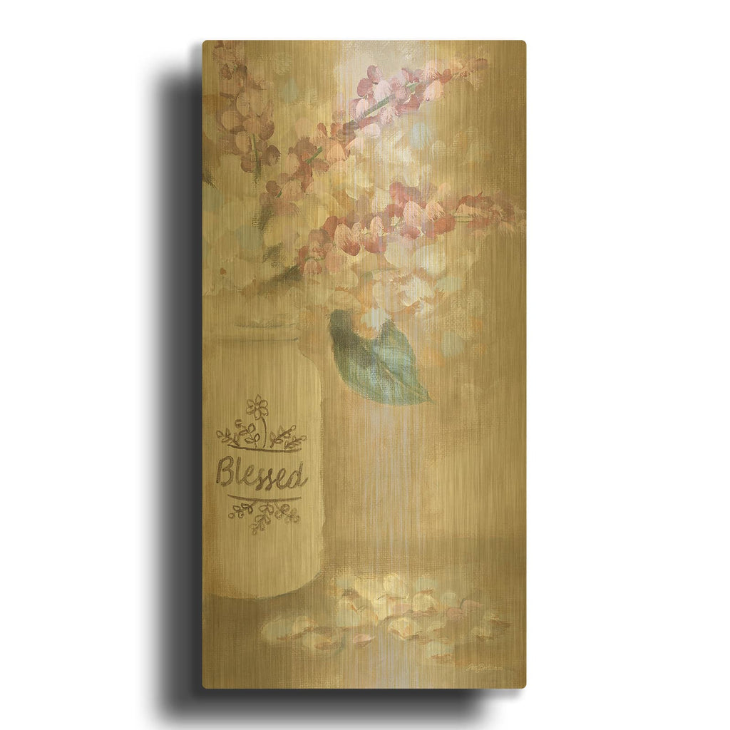 'Blessed Flowers' By Pam Britton Gold Metal Wall Art