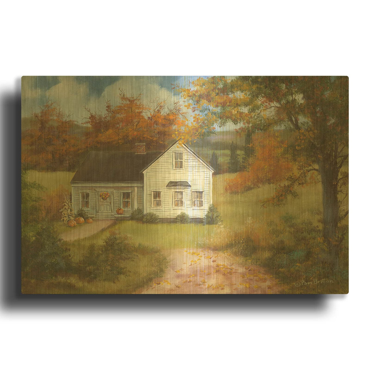 'Fall In The Country' By Pam Britton Gold Metal Wall Art
