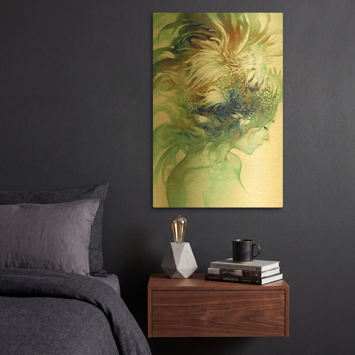 'Comb' By Anna Dittman Gold Metal Wall Art