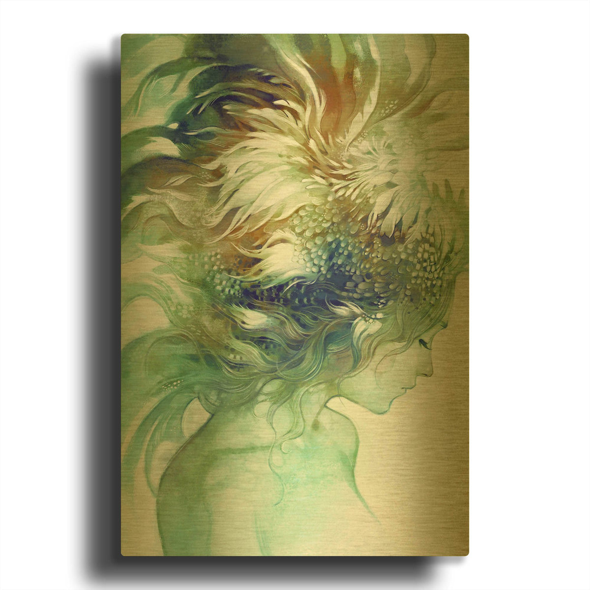 'Comb' By Anna Dittman Gold Metal Wall Art