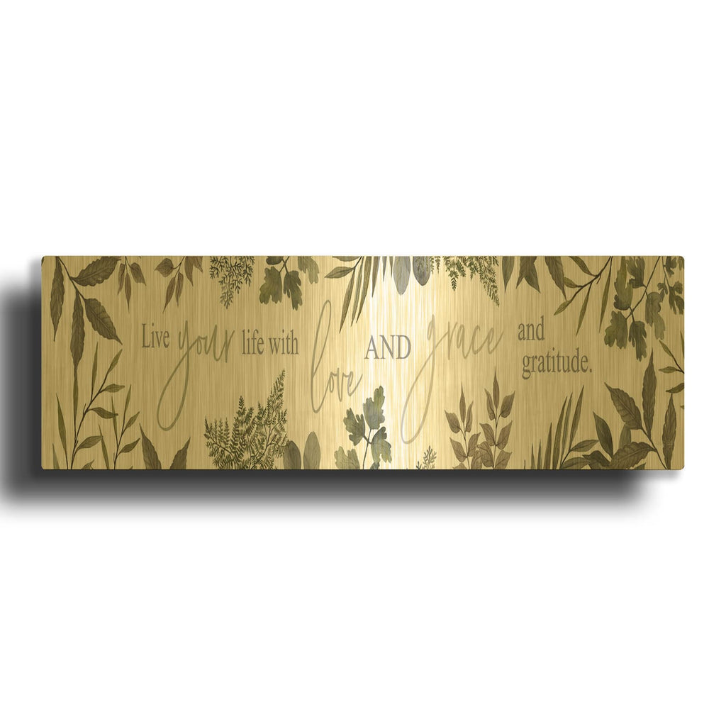 'Live Your Life I' By Cindy Jacobs Gold Metal Wall Art