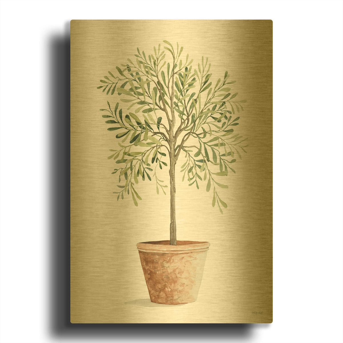 'Topiary II' By Cindy Jacobs Gold Metal Wall Art