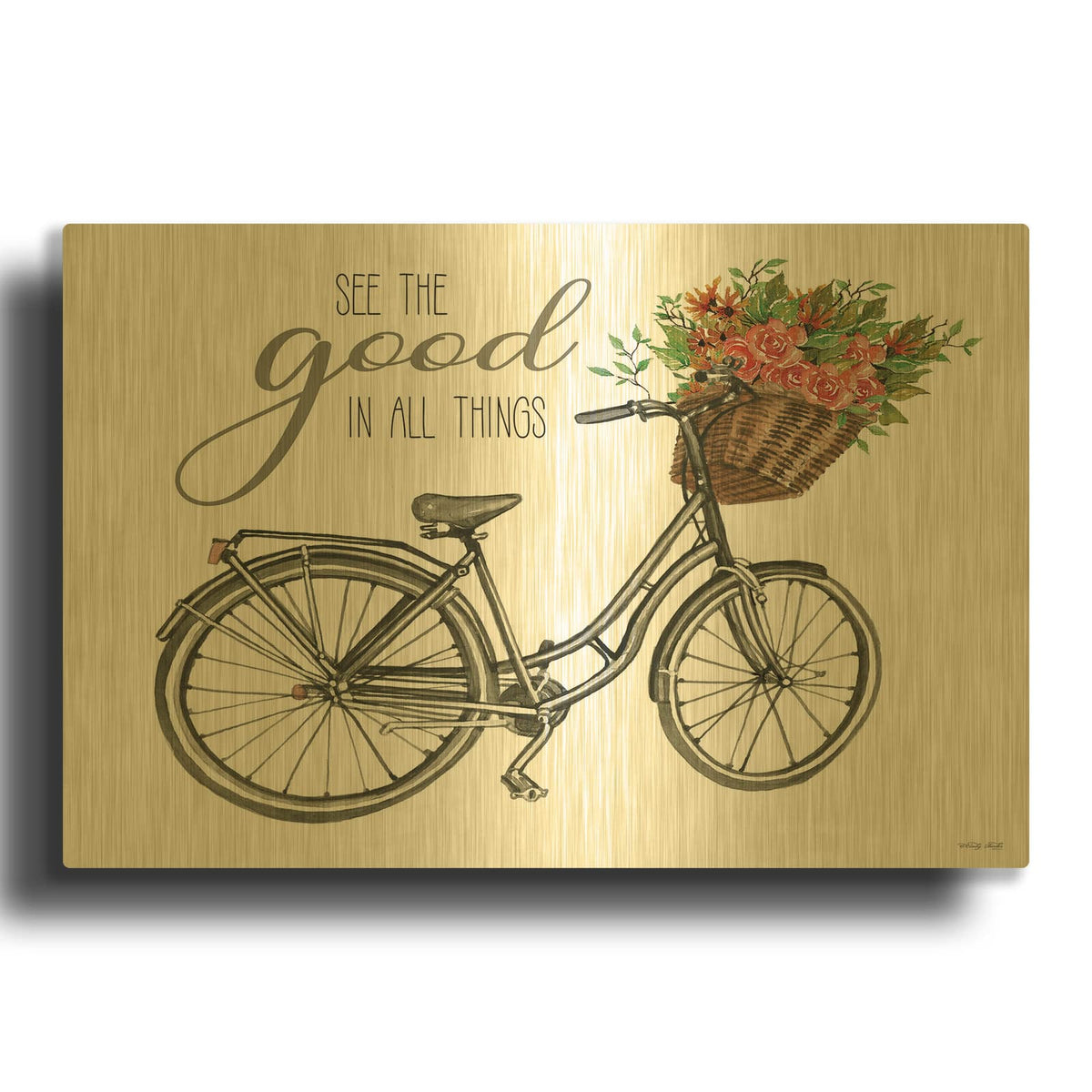 'See The Good In All Things' By Cindy Jacobs Gold Metal Wall Art
