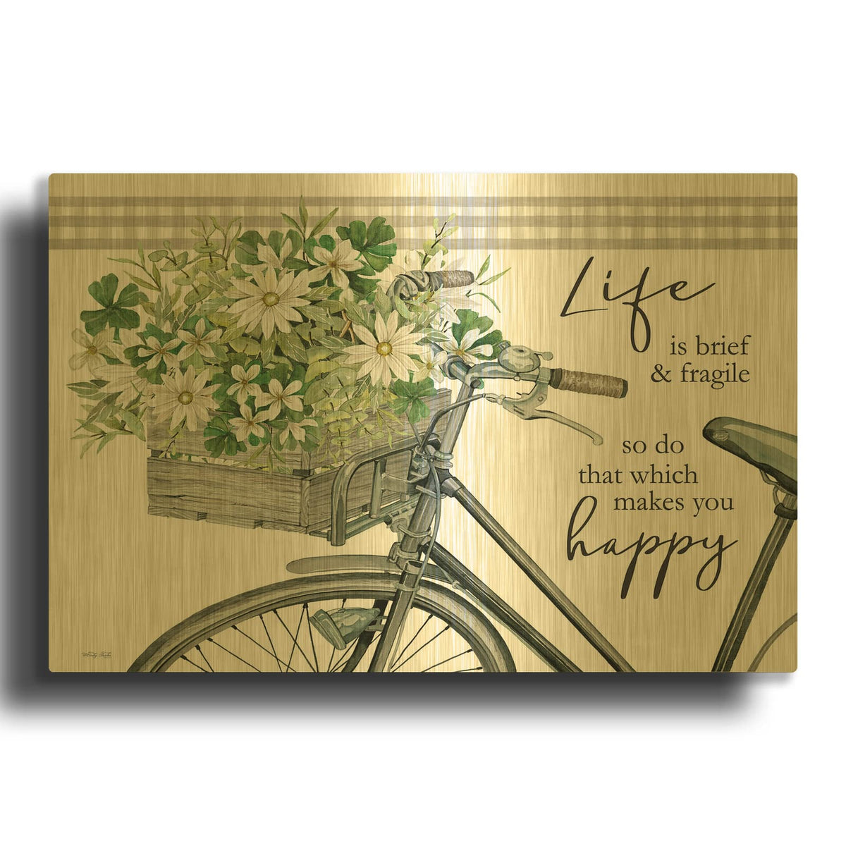 'Do That Which Makes You Happy' By Cindy Jacobs Gold Metal Wall Art