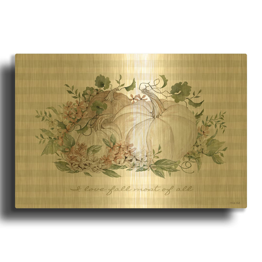 'I Love Fall Most Of All' By Cindy Jacobs Gold Metal Wall Art