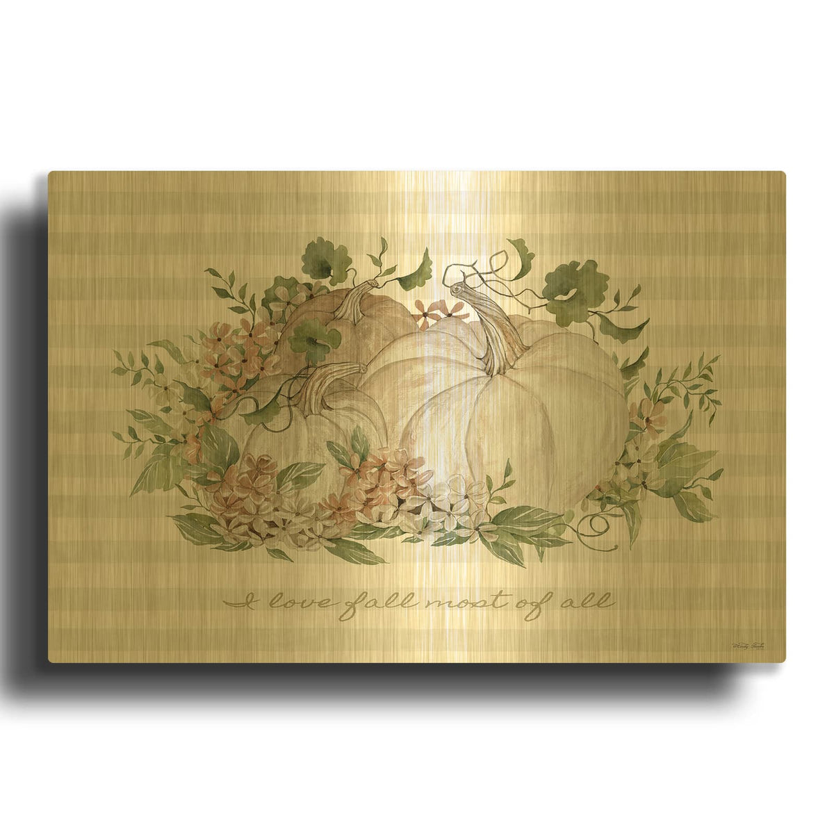 'I Love Fall Most Of All' By Cindy Jacobs Gold Metal Wall Art