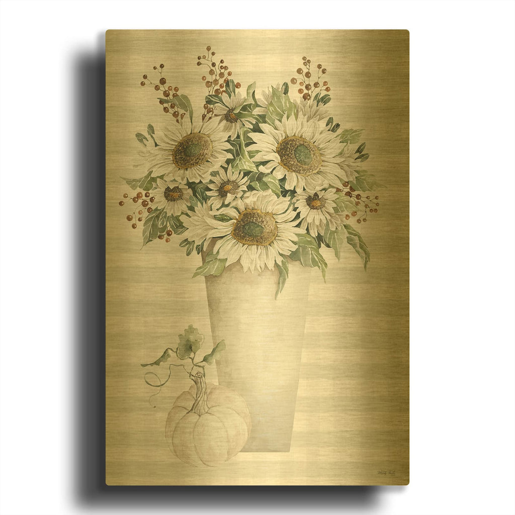 'Fall Sunflowers II' By Cindy Jacobs Gold Metal Wall Art