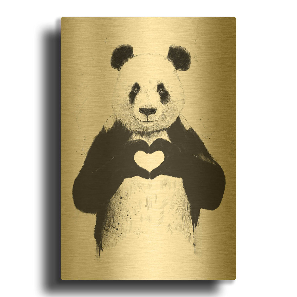 'All You Need Is Love' By Balazs Solti Gold Metal Wall Art