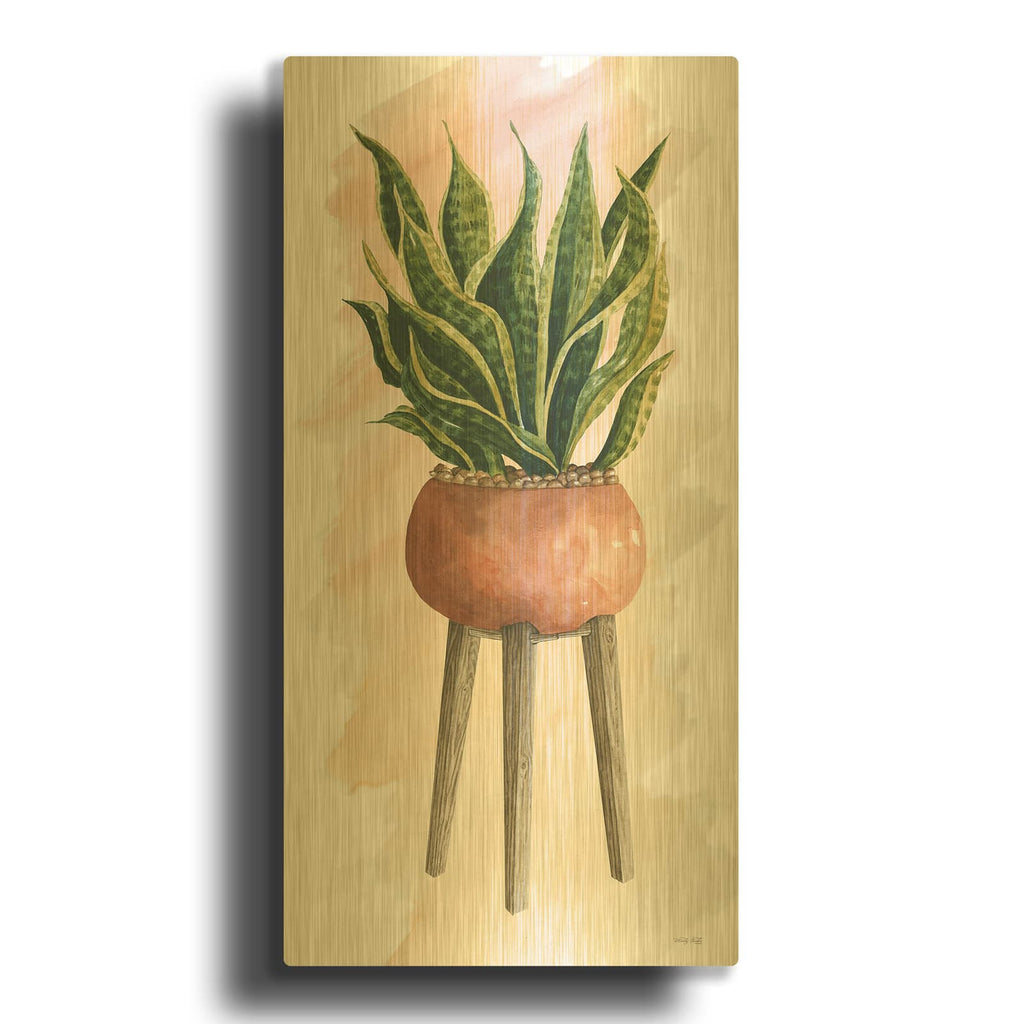 'Plant Stand Pot Of Flowers II' By Cindy Jacobs Gold Metal Wall Art