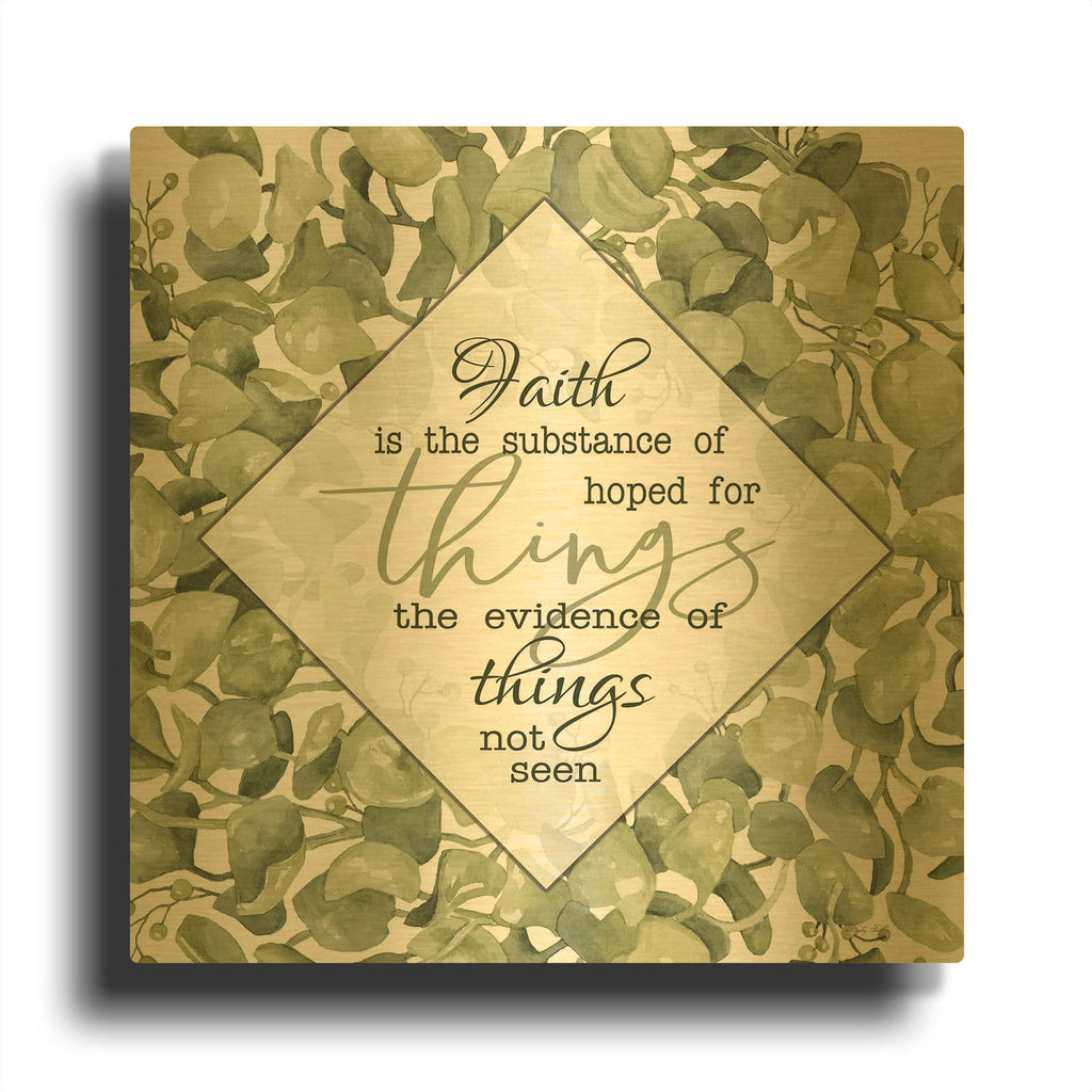 'Faith Is' By Cindy Jacobs Gold Metal Wall Art