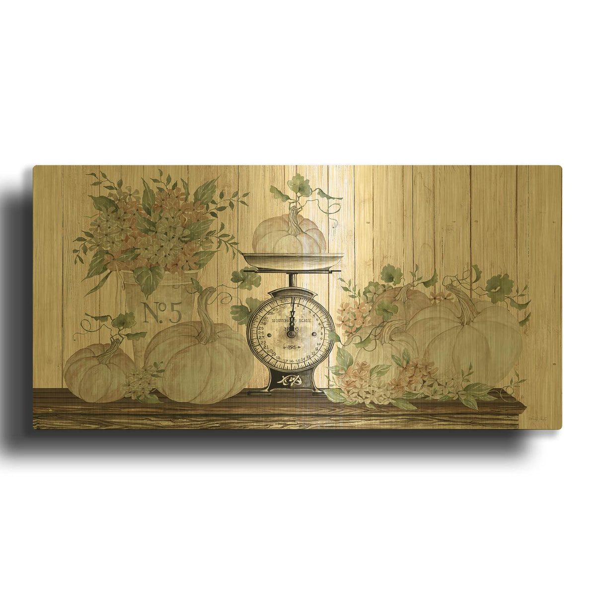 'Autumn Still Live' By Cindy Jacobs Gold Metal Wall Art