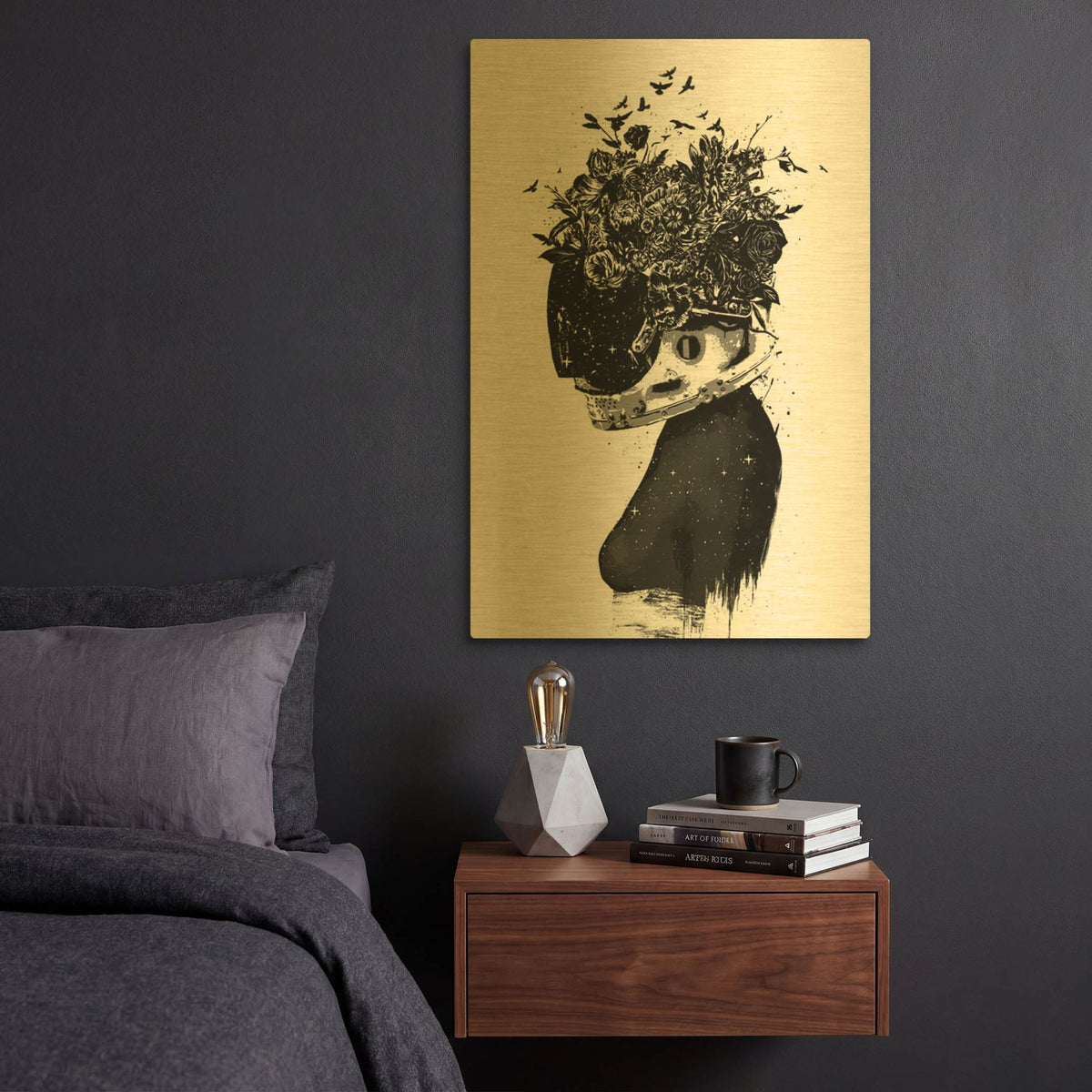 'Hybrid Girl' By Balazs Solti Gold Metal Wall Art