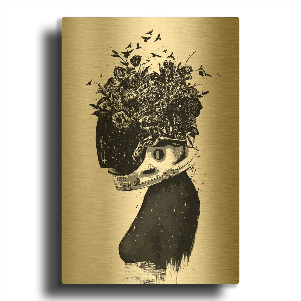'Hybrid Girl' By Balazs Solti Gold Metal Wall Art