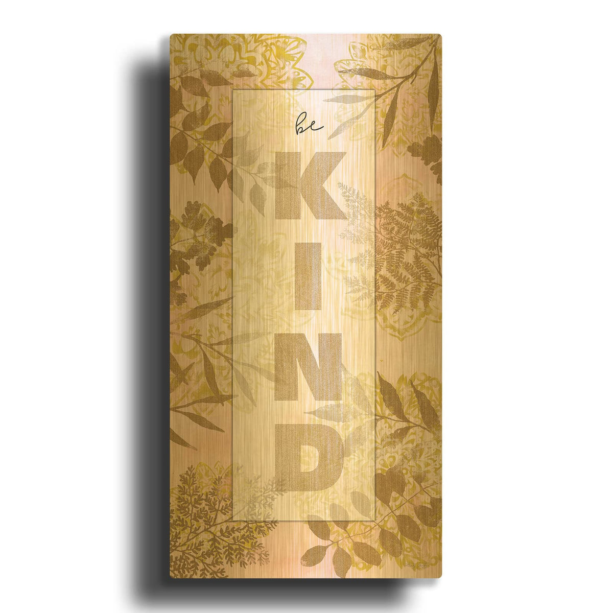 'Be Kind Tan' By Cindy Jacobs Gold Metal Wall Art
