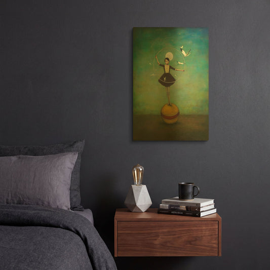 'Luna' By Duy Huynh Gold Metal Wall Art