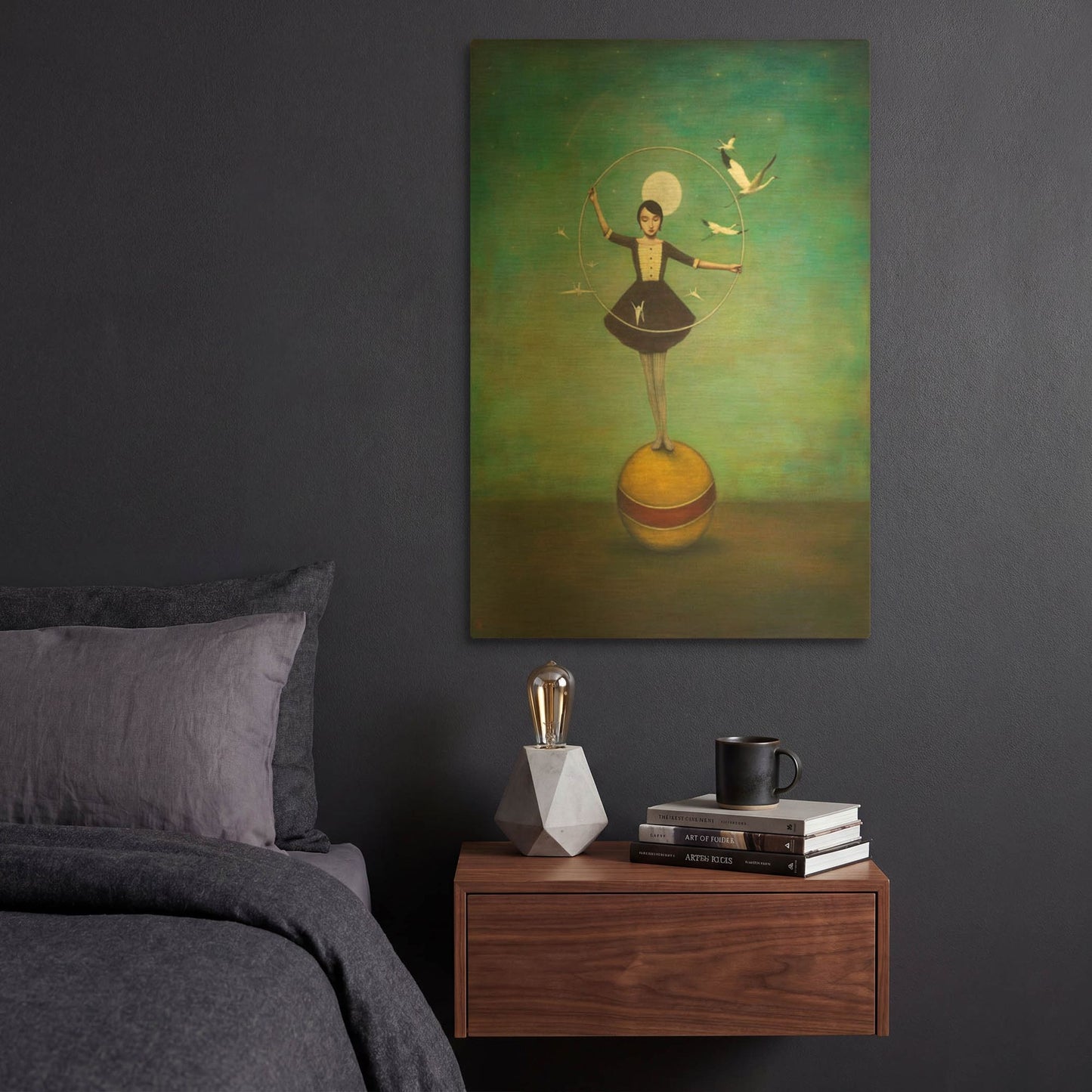 'Luna' By Duy Huynh Gold Metal Wall Art
