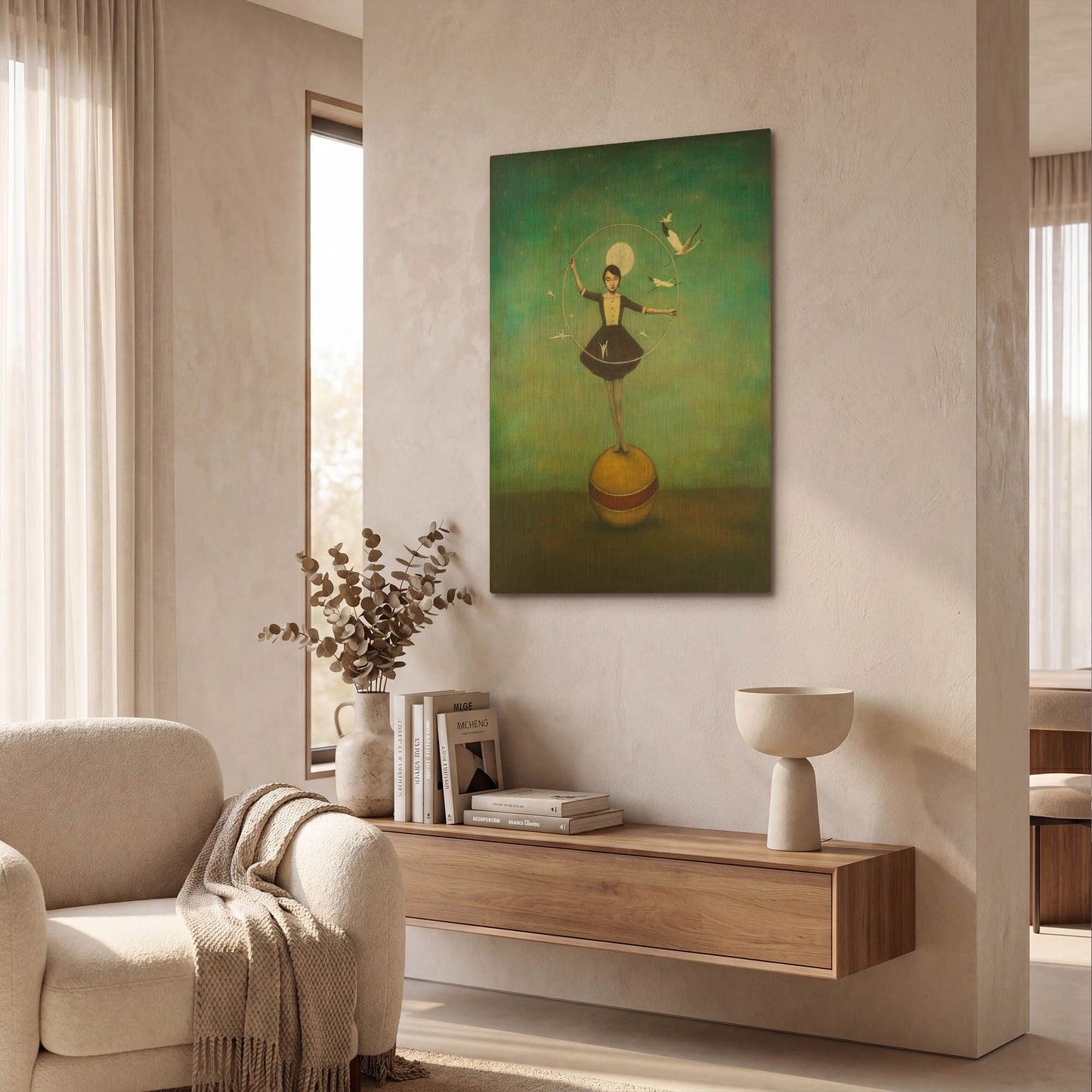 'Luna' By Duy Huynh Gold Metal Wall Art