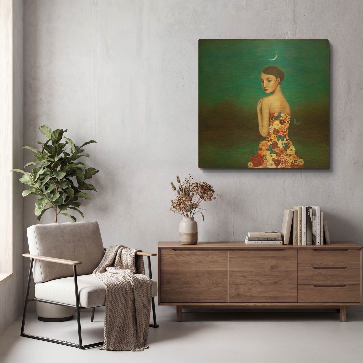 'Reflective Nature' By Duy Huynh Gold Metal Wall Art