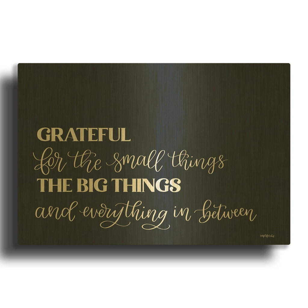 'Grateful For Everything' By Imperfect Dust Gold Metal Wall Art
