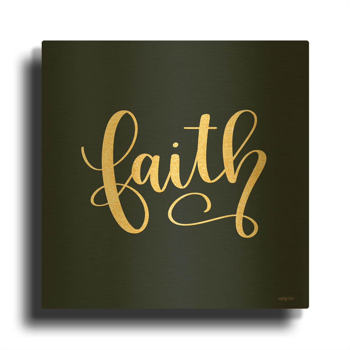 'Faith Black' By Imperfect Dust Gold Metal Wall Art