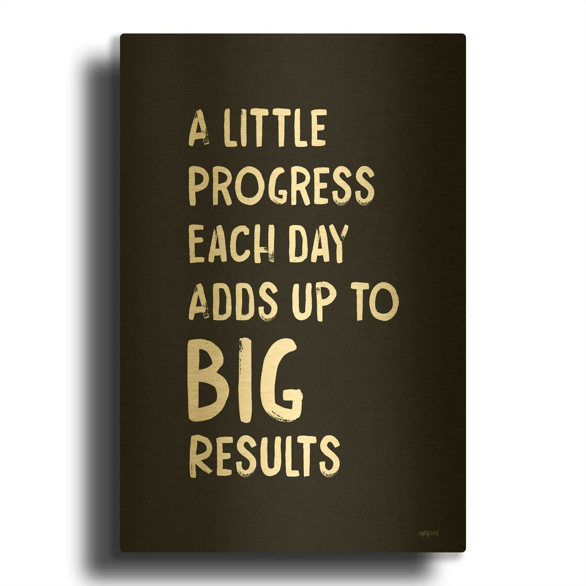 'Big Results' By Imperfect Dust Gold Metal Wall Art