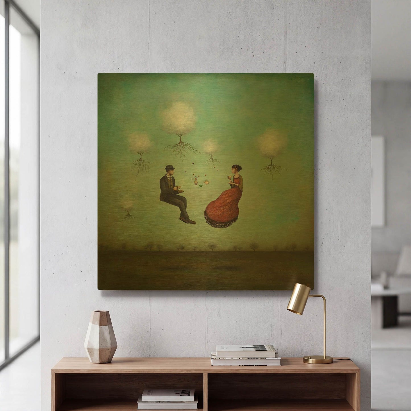 'Gravitea For Two' By Duy Huynh Gold Metal Wall Art