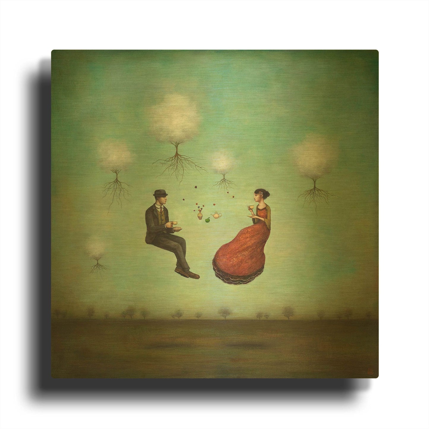 'Gravitea For Two' By Duy Huynh Gold Metal Wall Art