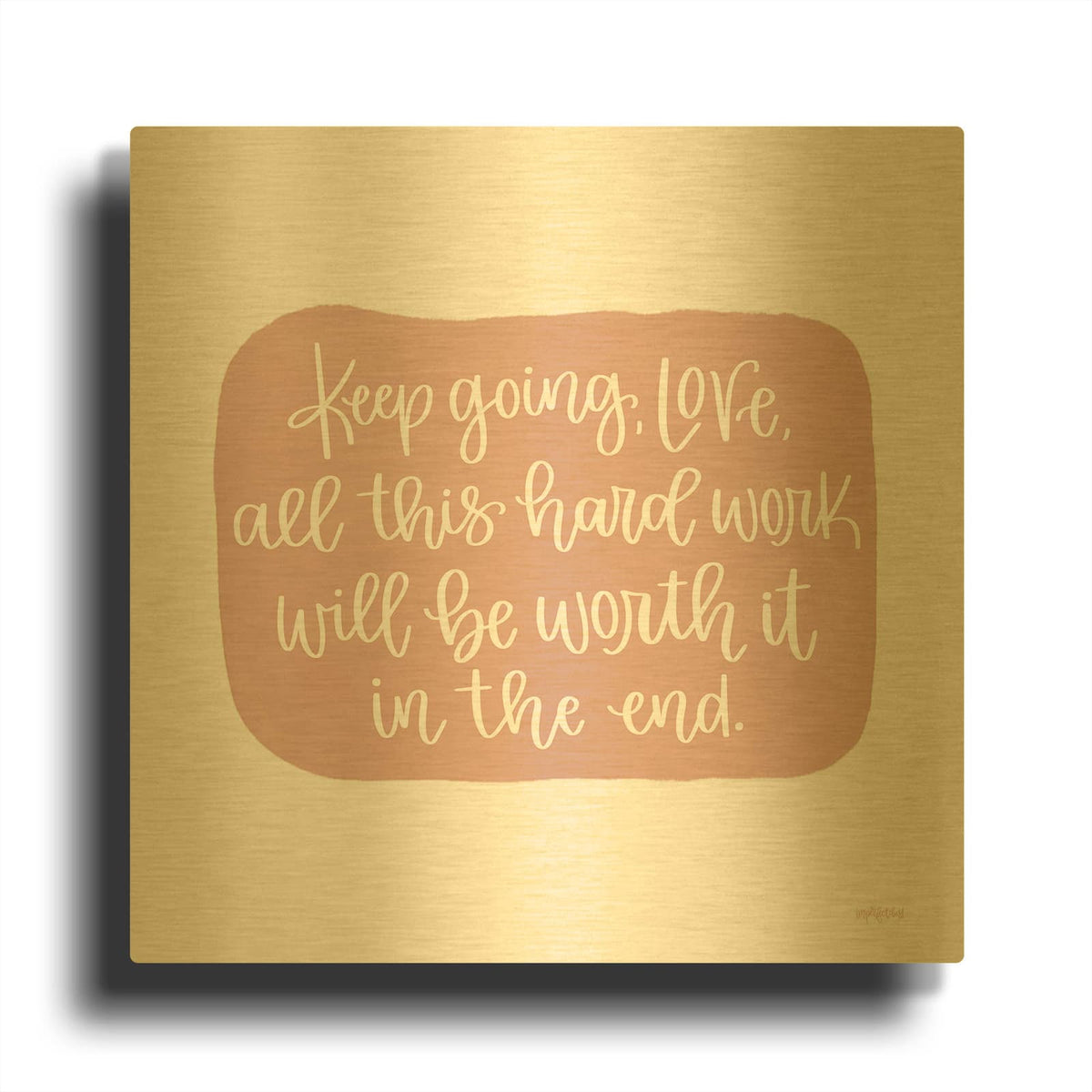 'Worth It II' By Imperfect Dust Gold Metal Wall Art