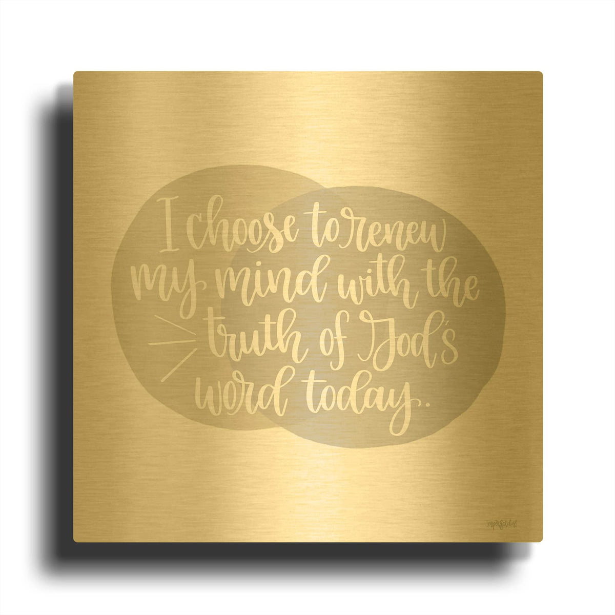 'Renew My Mind' By Imperfect Dust Gold Metal Wall Art
