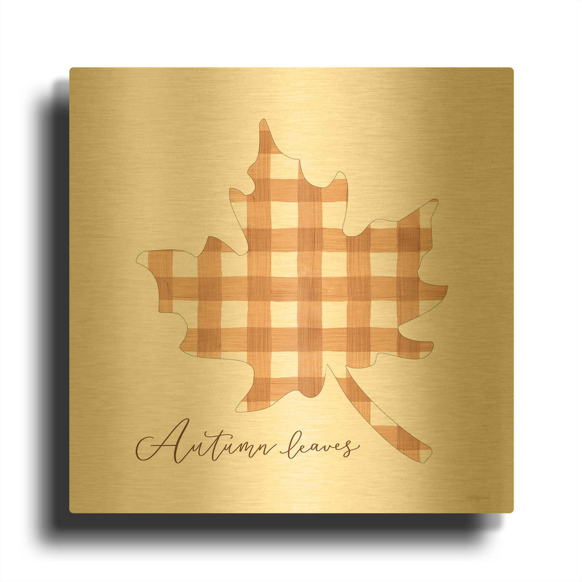 'Autumn Leaves' By Imperfect Dust Gold Metal Wall Art